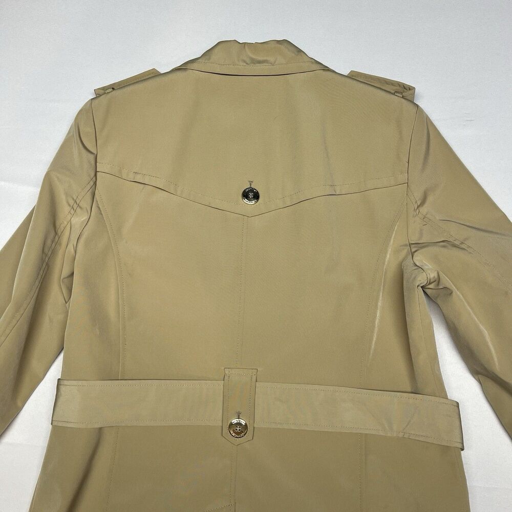 Calvin Klein Beige Double Breasted Belted Trench Coat Red - Picture 7 of 13